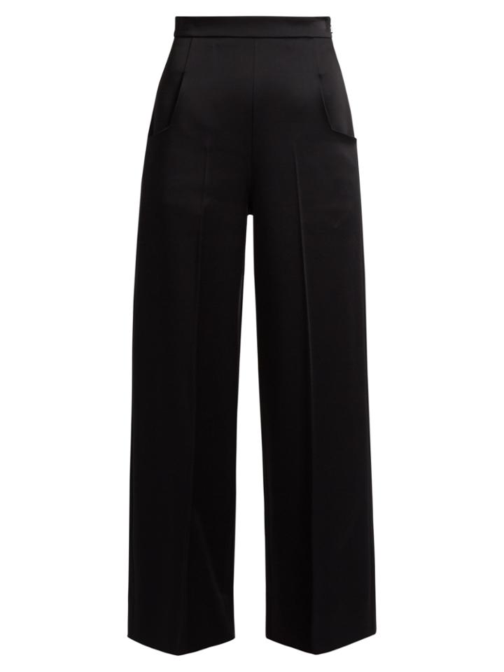 Roland Mouret Ward Satin Wide-leg Trousers