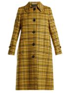 Bottega Veneta Plaid A-line Wool Coat