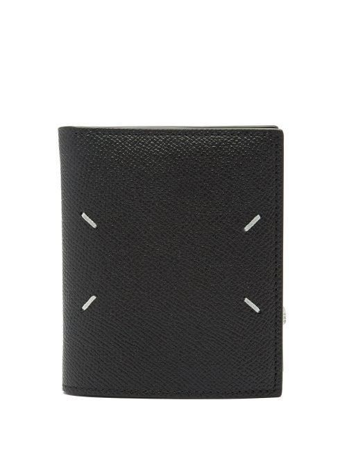 Maison Margiela - Four-stitches Grained-leather Tri-fold Wallet - Mens - Black