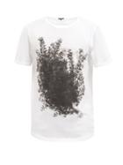 Matchesfashion.com Ann Demeulemeester - Branch And Logo-print Cotton-jersey T-shirt - Mens - White