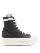 Matchesfashion.com Rick Owens Drkshdw - Ramones Exaggerated-sole High-top Rubber Trainers - Mens - Black White