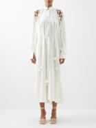 Palmer/harding Palmer//harding - Sutured Lace-up Satin Shirt Dress - Womens - Ivory