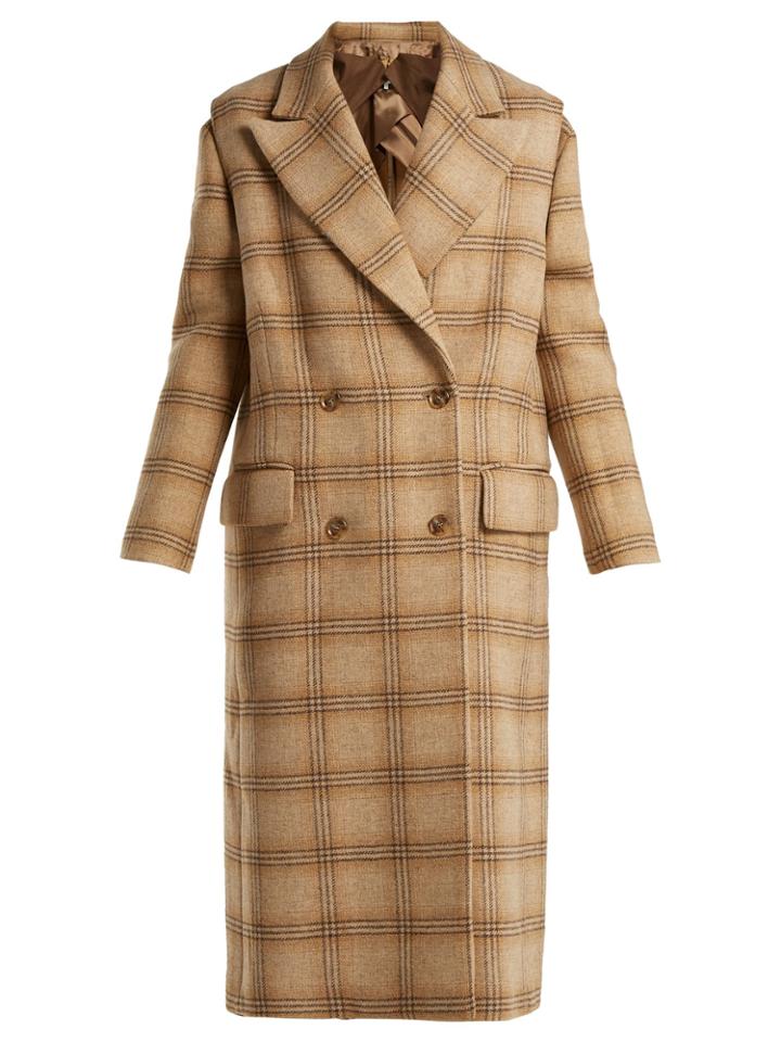 Mm6 Maison Margiela Detachable-sleeve Checked Wool Coat