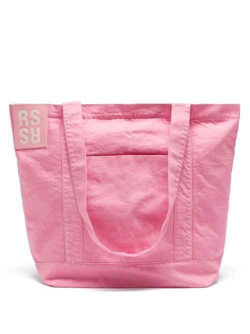 Raf Simons - Logo-patch Zipped Canvas Tote Bag - Womens - Pink