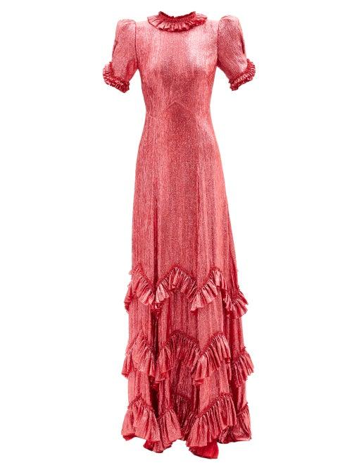 The Vampire's Wife - The Sky Rocket Lam Wool-blend Maxi Dress - Womens - Dark Pink