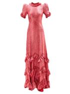 The Vampire's Wife - The Sky Rocket Lam Wool-blend Maxi Dress - Womens - Dark Pink