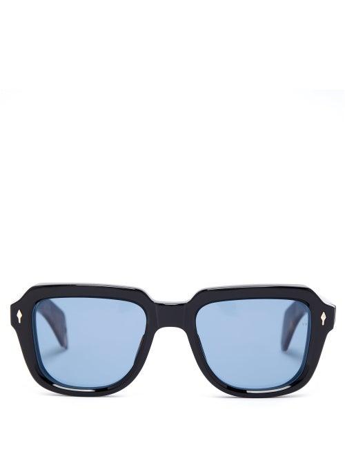 Matchesfashion.com Jacques Marie Mage - Taos Square Acetate Sunglasses - Mens - Black