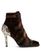 Matchesfashion.com Chlo - Tracy Velvet Ankle Boots - Womens - Khaki