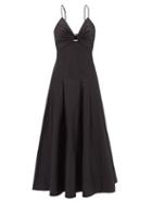 Aje - Mempris Ring-embellished Cotton Dress - Womens - Black