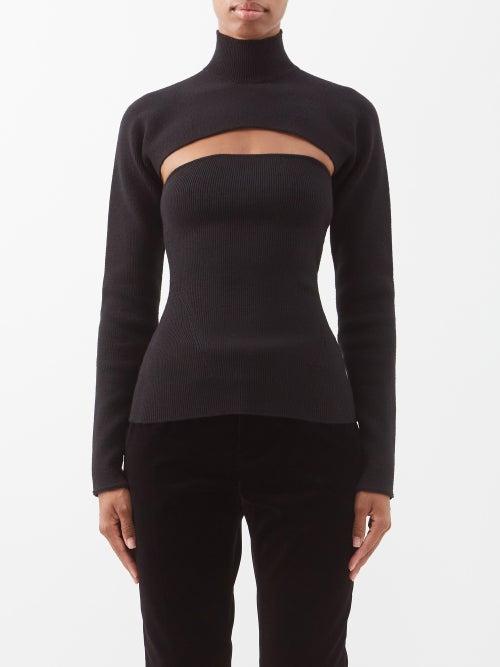 Tom Ford - Detachable-sleeve Wool-blend Top - Womens - Black