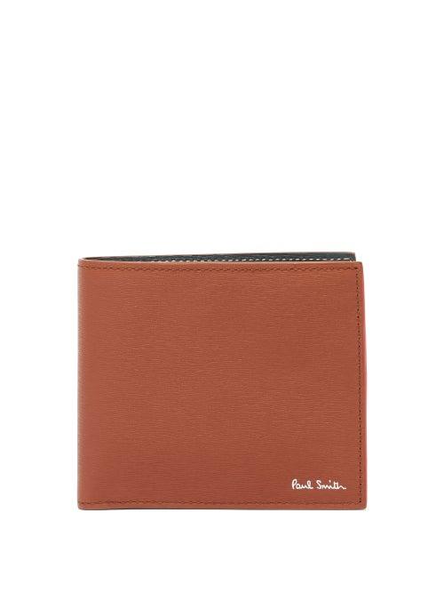 Matchesfashion.com Paul Smith - Logo-print Grained-leather Bi-fold Wallet - Mens - Tan