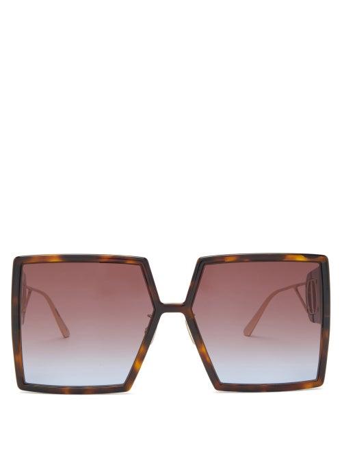 Matchesfashion.com Dior - 30montaigne Square Acetate Sunglasses - Womens - Tortoiseshell
