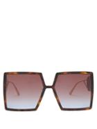 Matchesfashion.com Dior - 30montaigne Square Acetate Sunglasses - Womens - Tortoiseshell