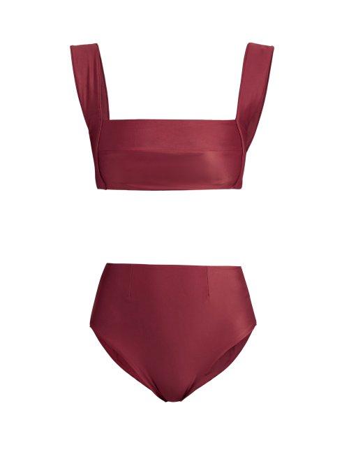 Matchesfashion.com Haight - Amanda High Rise Bikini - Womens - Burgundy