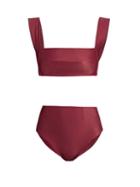 Matchesfashion.com Haight - Amanda High Rise Bikini - Womens - Burgundy