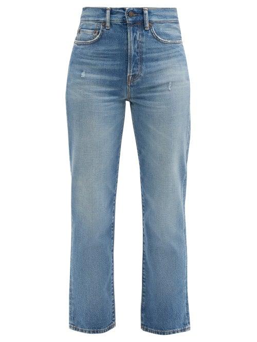 Ladies Rtw Acne Studios - Mece High-rise Cropped Straight-leg Jeans - Womens - Mid Denim