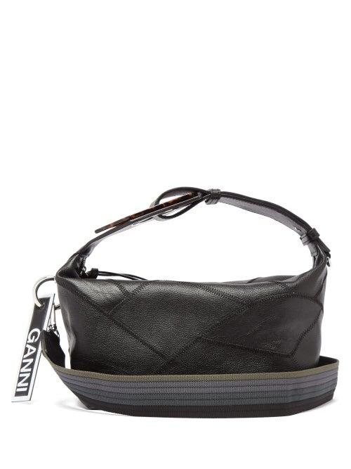 Matchesfashion.com Ganni - Patchwork Leather Shoulder Bag - Womens - Black