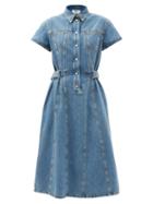 Matchesfashion.com Msgm - Panelled Denim Shirt Dress - Womens - Denim