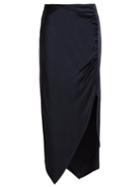 Peter Pilotto Asymmetric Ruched Satin Skirt