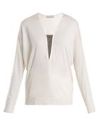 Matchesfashion.com Brunello Cucinelli - Bead Embellished Cashmere And Silk Blend Sweater - Womens - Ivory