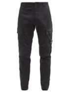 Matchesfashion.com C.p. Company - Goggle-lens Cotton-blend Sateen Cargo Trousers - Mens - Black
