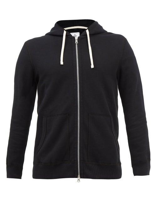 Reigning Champ - Zipped Cotton-terry Hooded Sweatshirt - Mens - Black