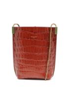 Saint Laurent - Suzanne Crocodile-effect Leather Shoulder Bag - Womens - Brown