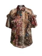 Preen By Thornton Bregazzi Saskia Floral And Snake-print Satin Devor Blouse