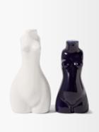 Anissa Kermiche - Body Earthenware Salt And Pepper Shakers - Navy Multi