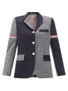 Thom Browne - Single-breasted Patchwork Wool Jacket - Womens - Navy