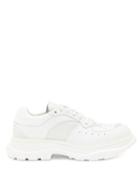 Matchesfashion.com Alexander Mcqueen - Exaggerated-sole Suede-panelled Leather Trainers - Mens - White