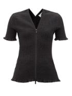 Proenza Schouler White Label - Zipped Cotton Broderie-anglaise Top - Womens - Black