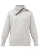 Matchesfashion.com Brunello Cucinelli - Embellished Roll Neck Cashmere Sweater - Womens - Light Grey