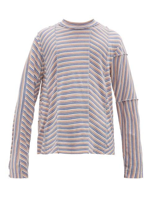 Matchesfashion.com Marni - Panelled Long Sleeved Wool Blend T Shirt - Mens - Multi