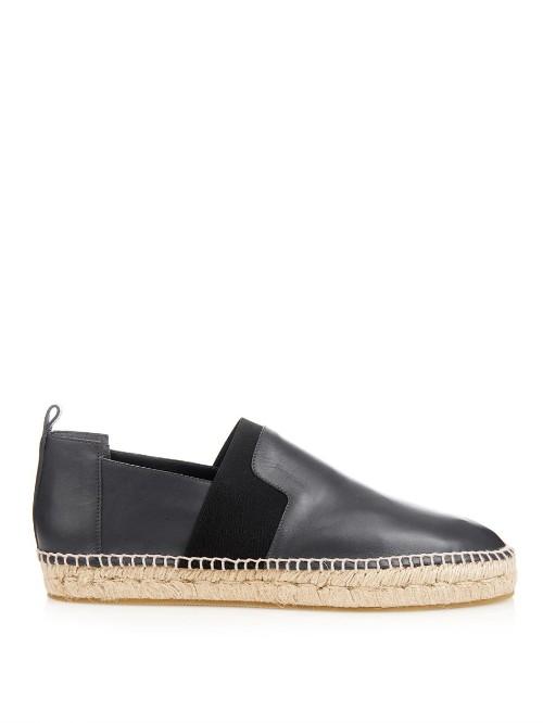 Balenciaga Leather Slip-on Espadrilles