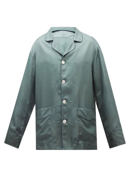 Umitxfrs - Topanga Ombr Silk-twill Pyjama Shirt - Mens - Green