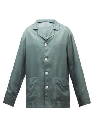 Umitxfrs - Topanga Ombr Silk-twill Pyjama Shirt - Mens - Green