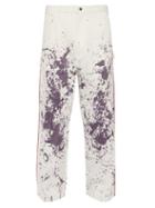 Matchesfashion.com Needles - Paint Splatter High Rise Cotton Blend Jeans - Mens - White
