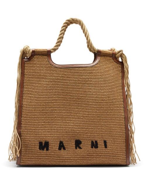 Matchesfashion.com Marni - North-south Matting Faux-straw Tote Bag - Womens - Beige