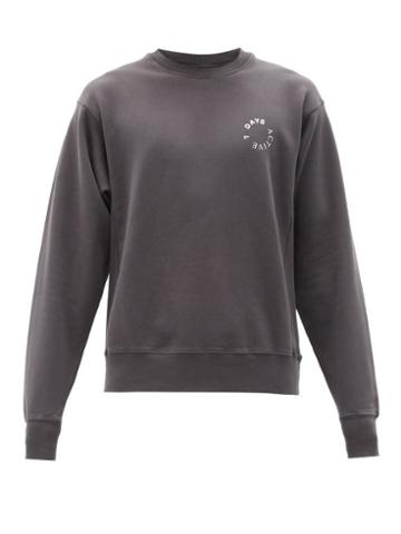 Matchesfashion.com 7 Days Active - Monday Logo-print Organic-cotton Sweatshirt - Mens - Black