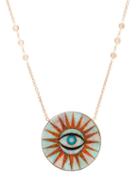 Matchesfashion.com Jacquie Aiche - Eye Burst Opal & 14kt Rose Gold Necklace - Womens - Blue Multi