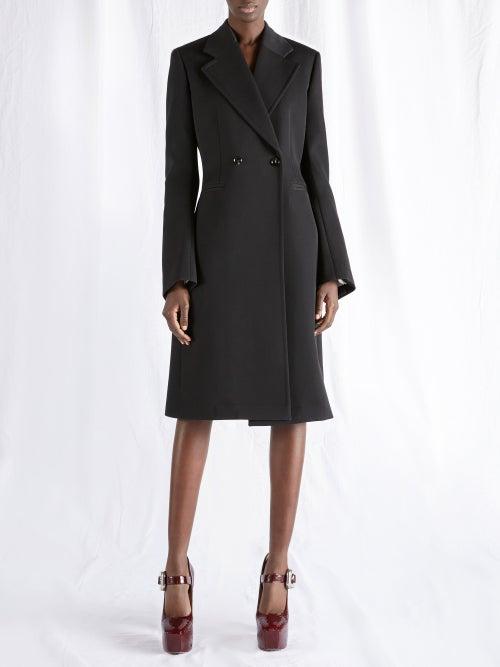 Bottega Veneta - Double-breasted Crepe Coat - Womens - Black