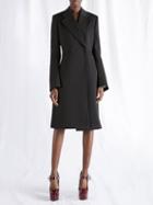 Bottega Veneta - Double-breasted Crepe Coat - Womens - Black