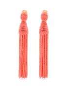 Oscar De La Renta Bead-embellished Tassel-drop Clip-on Earrings