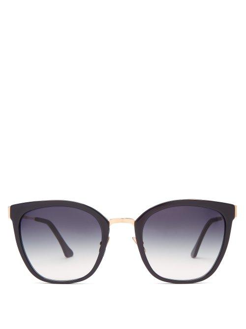 Matchesfashion.com John Dalia - Sophie Square Frame Acetate Sunglasses - Womens - Black Navy
