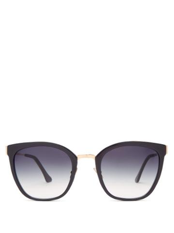 Matchesfashion.com John Dalia - Sophie Square Frame Acetate Sunglasses - Womens - Black Navy
