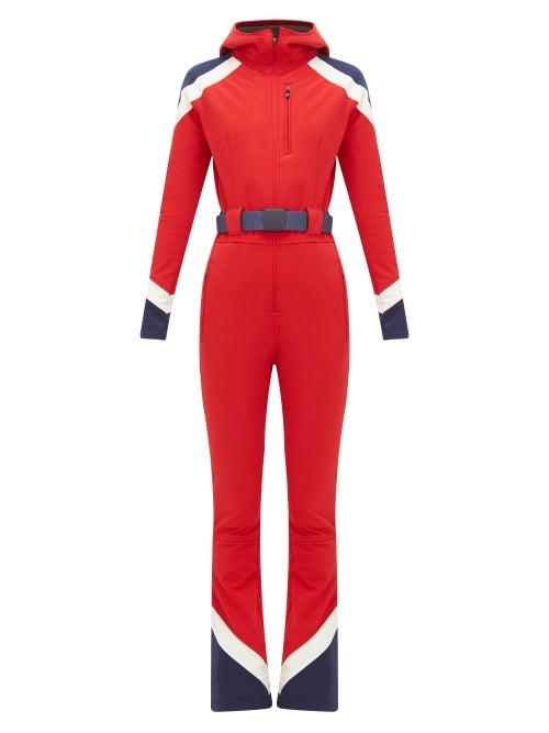 Matchesfashion.com Perfect Moment - Allos Chevron Panel Technical All In One Ski Suit - Womens - Red
