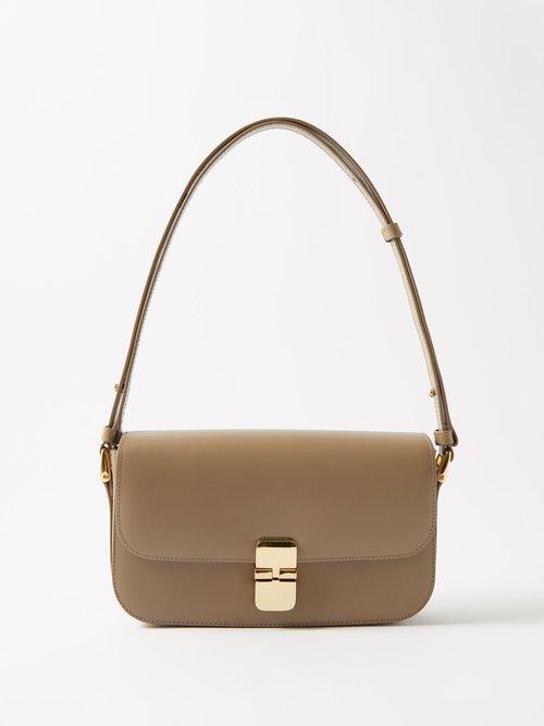 A.p.c. - Grace Leather Shoulder Bag - Womens - Beige