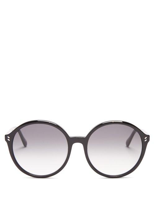 Matchesfashion.com Stella Mccartney - Round Frame Acetate Sunglasses - Womens - Black Multi