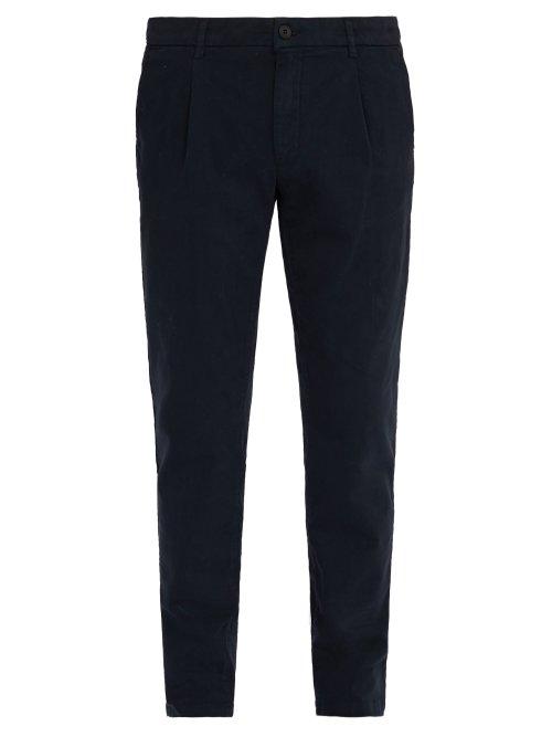 Matchesfashion.com Altea - Mid Rise Slim Leg Trousers - Mens - Navy
